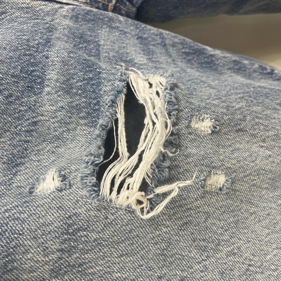 We The Free Blue Medium Stone wash Ankle Crop Distressed Jeans‎ Raw Hem 26 waist - Picture 5 of 11